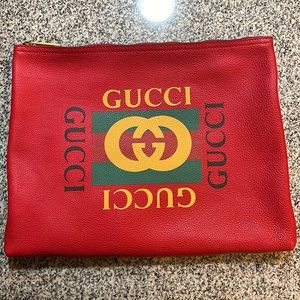 Gucci Red Leather Pouch